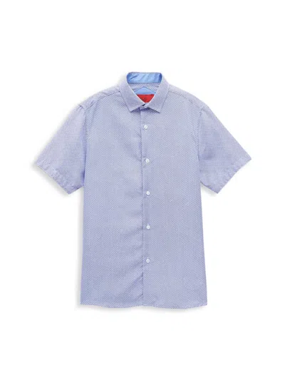 Elie Balleh Kids' Boy's Cross Print Shirt In Blue