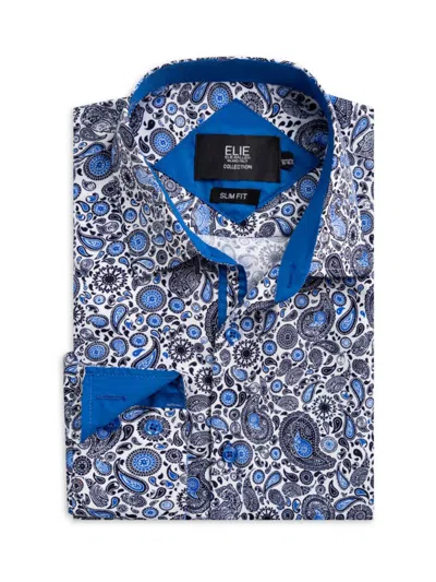 Elie Balleh Kids' Boy's Slim Fit Paisley Dress Shirt In Babe Blue