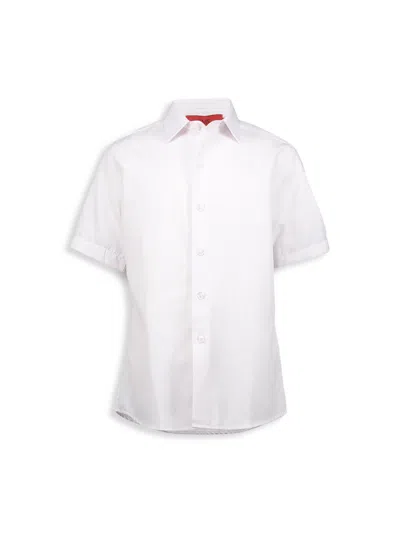 Elie Balleh Kids' Boy's Solid Cotton Blend Poplin Shirt In White