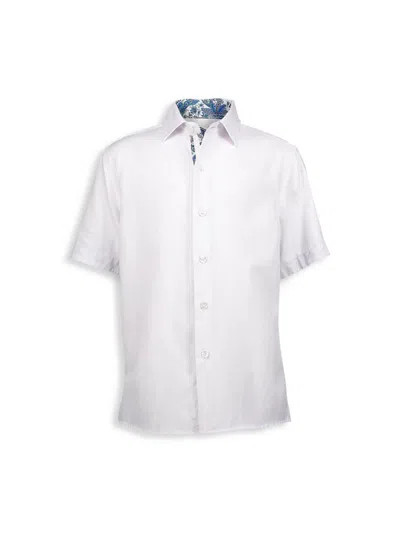 Elie Balleh Kids' Boy's Solid Cotton Blend Shirt In White