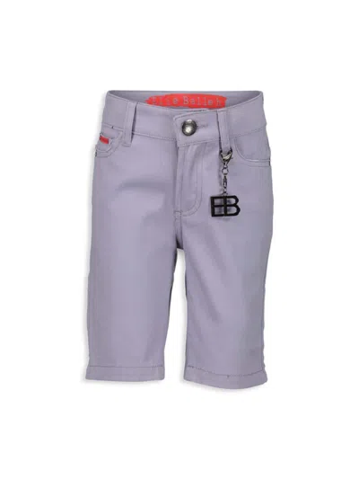 Elie Balleh Kids' Boy's Twill Cotton Blend Shorts In Grey