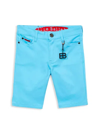 Elie Balleh Kids' Boy's Twill Shorts In Aqua