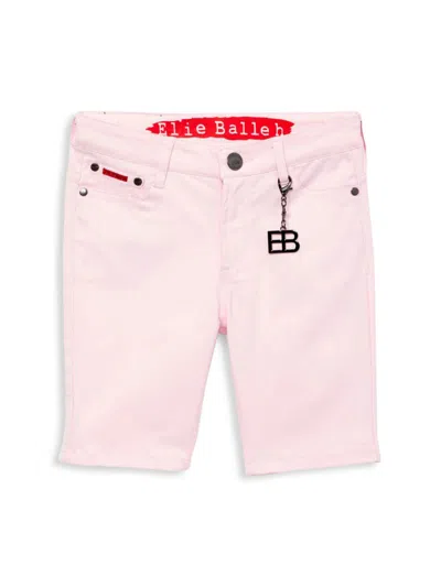 Elie Balleh Kids' Boy's Twill Shorts In Pink