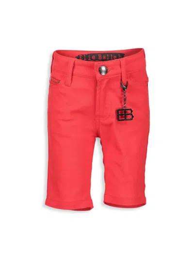 Elie Balleh Kids' Boy's Twill Shorts In Red