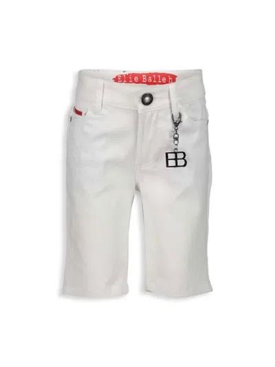 Elie Balleh Kids' Boy's Twill Shorts In White