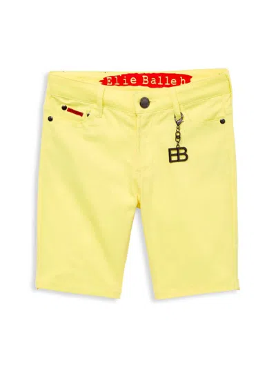 Elie Balleh Kids' Boy's Twill Shorts In Yellow