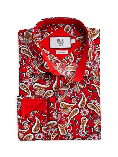 Elie Balleh Kids' Little Boy's Slim Fit Paisley Dress Shirt In Red