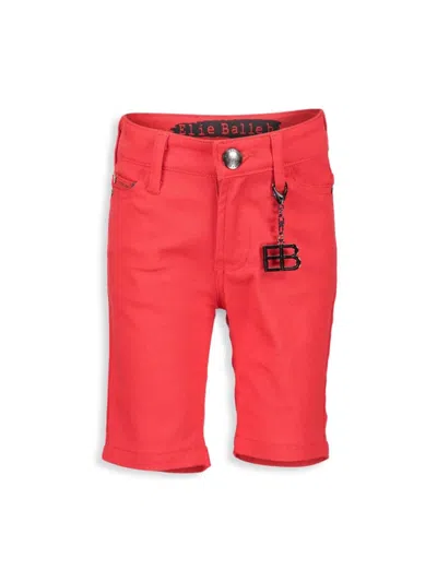 Elie Balleh Kids' Little Boy's Twill Shorts In Red
