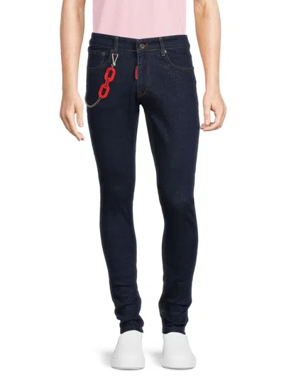 Elie Balleh Men's Dark Wash Skinny Jeans In Dark Blue