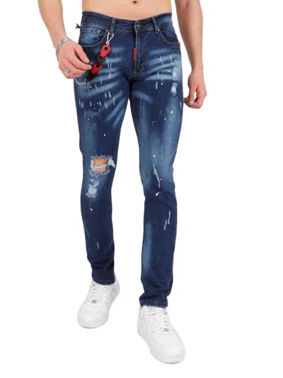 Elie Balleh Men's  Distressed Slim Fit Jeans In Blue