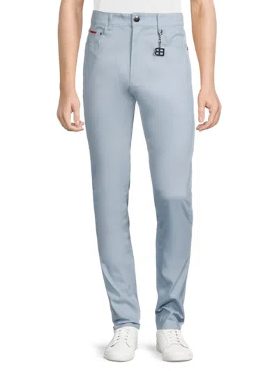 Elie Balleh Men's Flat Front Twill Pants In Baby Blue