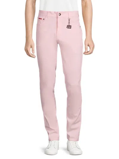 Elie Balleh Men's Flat Front Twill Pants In Pink