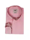 Elie Balleh Men's Floral Trim Jacquard Dress Shirt In Pink