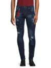 ELIE BALLEH MEN'S HIGH RISE FADED & DISTRESSED JEANS