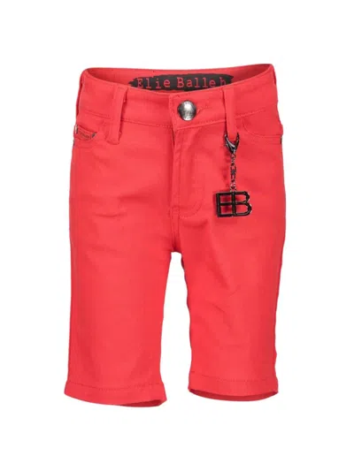 Elie Balleh Men's Logo Charm Denim Shorts In Red