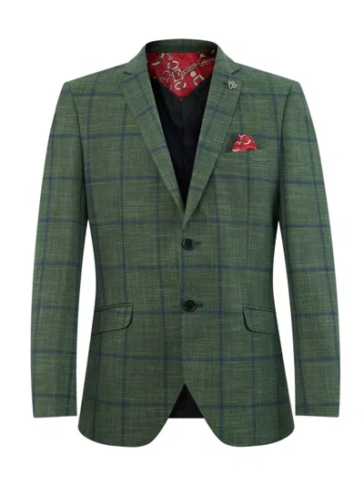 Elie Balleh Men's Plaid Slim Fit Blazer In Green