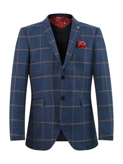 Elie Balleh Men's Plaid Slim Fit Blazer In Navy