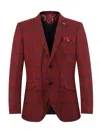 Elie Balleh Men's Plaid Slim Fit Blazer In Red