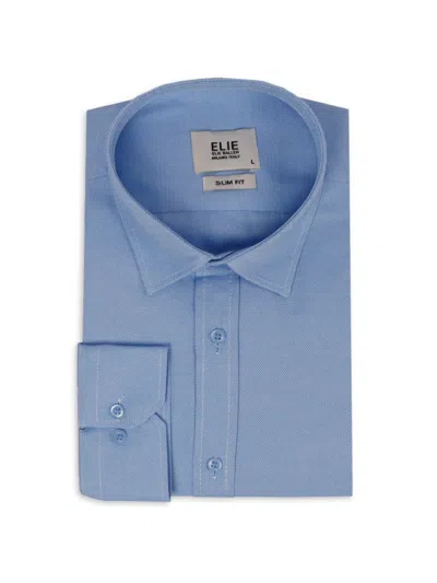 Elie Balleh Men's Slim Fit Check Dress Shirt In Aqua