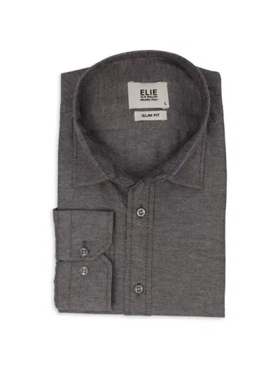 Elie Balleh Men's Slim Fit Check Dress Shirt In Black