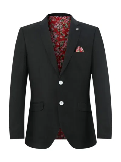 Elie Balleh Men's Slim Fit Crosshatch Sportcoat In Black