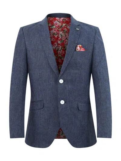 Elie Balleh Men's Slim Fit Crosshatch Sportcoat In Navy