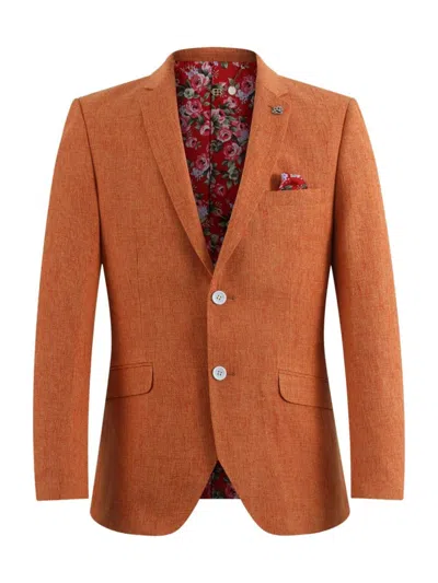 Elie Balleh Men's Slim Fit Crosshatch Sportcoat In Orange