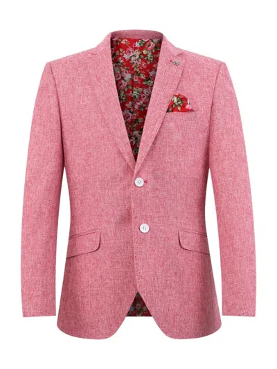 Elie Balleh Men's Slim Fit Crosshatch Sportcoat In Pink