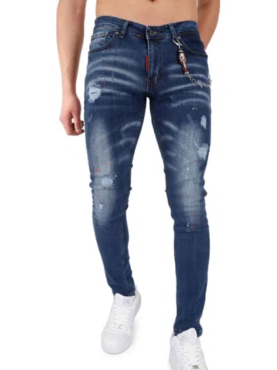 Elie Balleh Men's Slim Fit Distressed Jeans In Blue