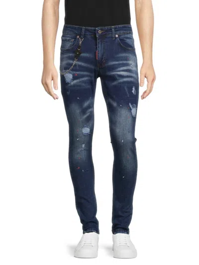 Elie Balleh Men's Slim Fit Distressed Jeans In Indigo