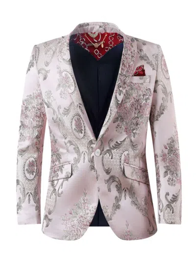 Elie Balleh Men's Slim Fit Floral Jacquard Dinner Jacket In Pink