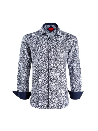 Elie Balleh Men's Slim Fit Floral Print Shirt In Blue White