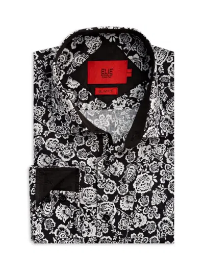 Elie Balleh Men's Slim Fit Floral Shirt In Black Combo