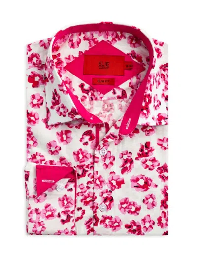 Elie Balleh Men's Slim Fit Floral Sport Shirt In Red