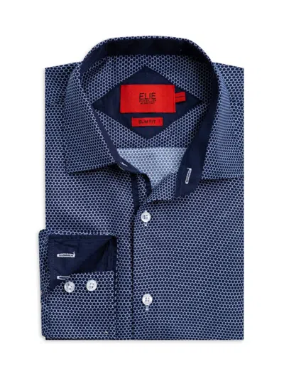 Elie Balleh Men's Slim Fit Honeycomb Shirt In Navy