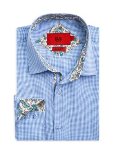 Elie Balleh Men's Slim Fit Houndstooth Dress Shirt In Baby Blue