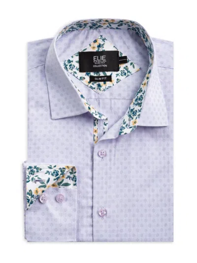 Elie Balleh Men's Slim Fit Jacquard Dot Shirt In Lavender