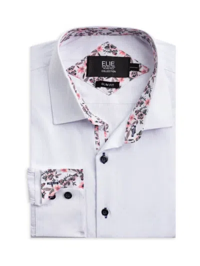 Elie Balleh Men's Slim Fit Jacquard Dot Shirt In White