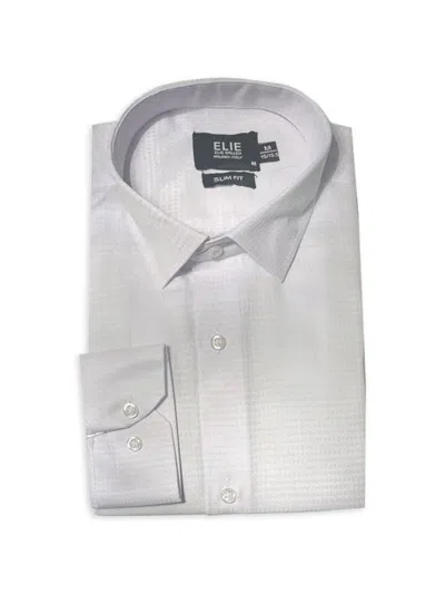 Elie Balleh Men's Slim Fit Jacquard Dress Shirt In White