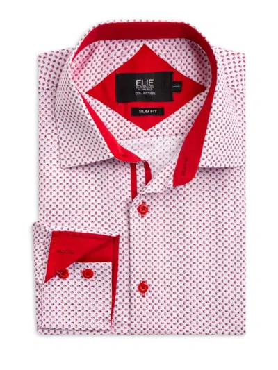 Elie Balleh Men's Slim Fit Micro Ditsy Print Shirt In Red