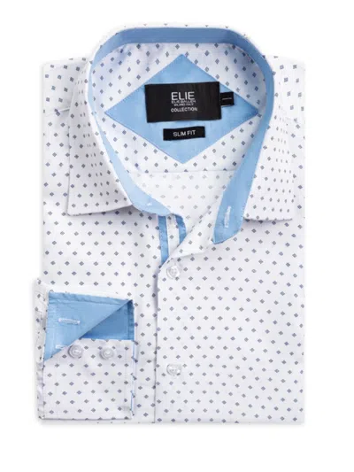 Elie Balleh Men's Slim Fit Micro Ditsy Print Shirt In White