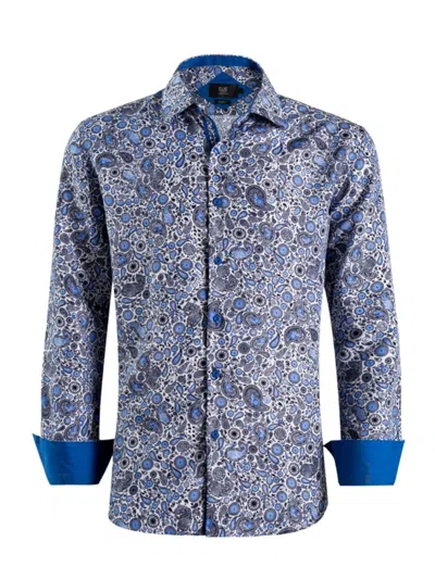 Elie Balleh Men's Slim Fit Paisley Print Shirt In Baby Blue Multi