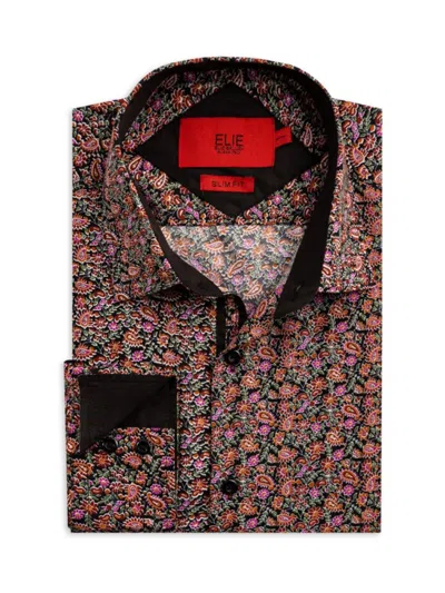 Elie Balleh Men's Slim Fit Paisley Print Shirt In Black