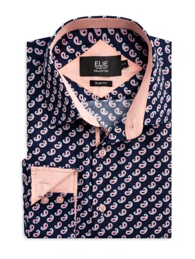 Elie Balleh Men's Slim Fit Paisley Print Shirt In Navy