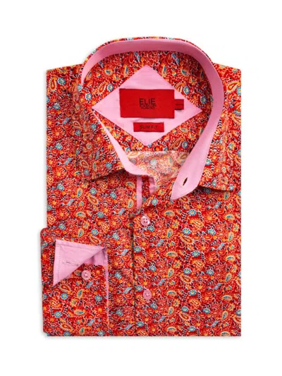 Elie Balleh Men's Slim Fit Paisley Print Shirt In Red