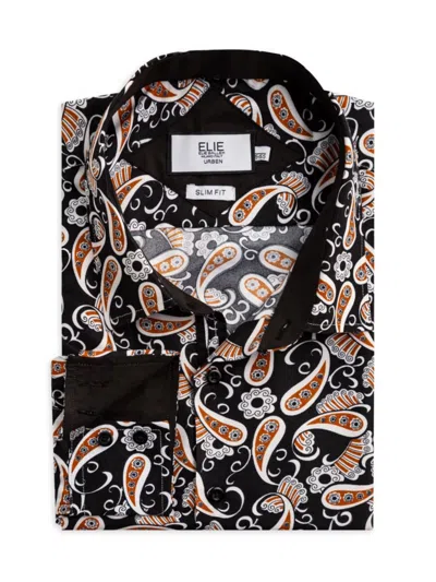 Elie Balleh Men's Slim Fit Paisley Sport Shirt In Black