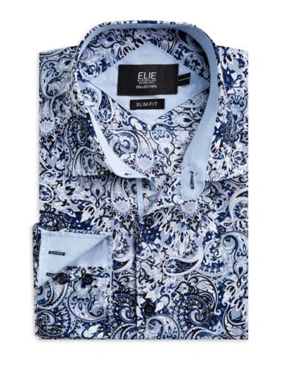 Elie Balleh Men's Slim Fit Paisley Sport Shirt In Blue