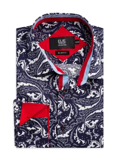 Elie Balleh Men's Slim Fit Paisley Sport Shirt In Navy