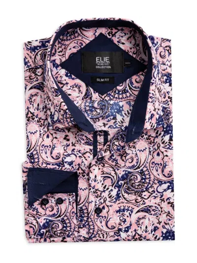 Elie Balleh Men's Slim Fit Paisley Dress Shirt In Pink
