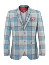 Elie Balleh Men's Slim Fit Plaid Sportcoat In Blue